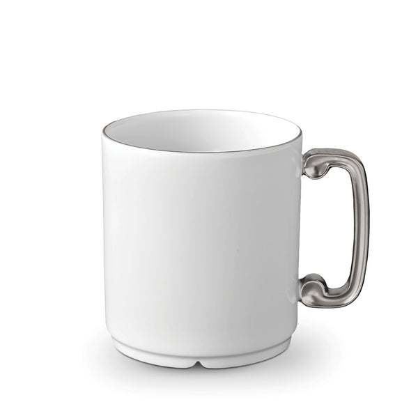 Han Mug in Platinum - Reminiscent of China's Han Dynasty - Crafted from Limoges Porcelain and Glazed Ceramics