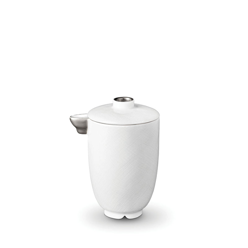 Han Olive Oil and Soy Pot in Platinum - Reminiscent of China's Han Dynasty - Crafted from Limoges Porcelain with platinum