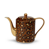Sophisticated Leopard Teapot Adorned with 24K Gold Rims - Hand-Crafted Leopard Teacup in Ageless Design