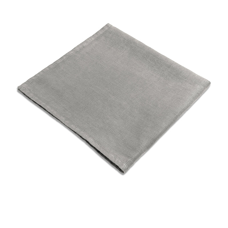 Grey Linen Sateen Napkins - Hand-Crafted Linen Woven Textile - Luxurious & Intricate Soft Sateen Napkins