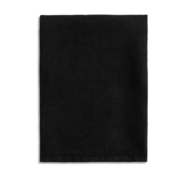 Black Linen Sateen Napkins - Hand-Crafted Linen Woven Textile - Luxurious & Intricate Soft Sateen Napkins