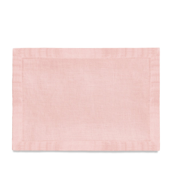 Pink Linen Sateen Placemats - Hand-Crafted Linen Woven Textile - Luxurious & Intricate Soft Sateen Placemats