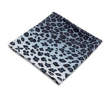 Blue Linen Sateen Leopard Napkins - Hand-Crafted in Portugal - Bold 100% Linen Woven Napkins by L'OBJET
