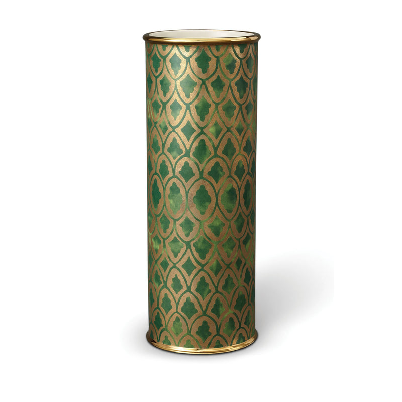 Large Fortuny Peruviano Vase in Green - Vibrant Designs Reminiscent of the Artisans of Venice - Crafted from Unique Earthenware and Metals