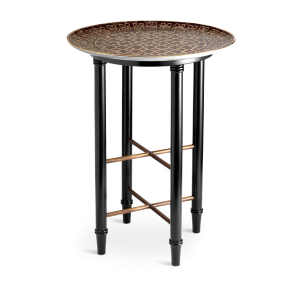 Large Fortuny Ashanti Coffee Table in Grey - Vibrant Designs Reminiscent of the Artisans of Venice - Crafted from Unique Earthenware and Metals