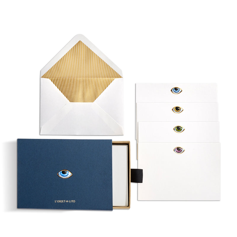 Lito Stationery Box (Set of 12) - Features a Bold Eye Symbolizing Protection and Awareness - Lito Set Highlights Connection
