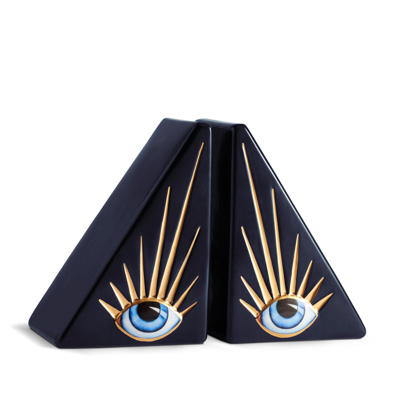 Blue and Gold Lito Bookend - Features a Bold Eye Symbolizing Protection and Awareness