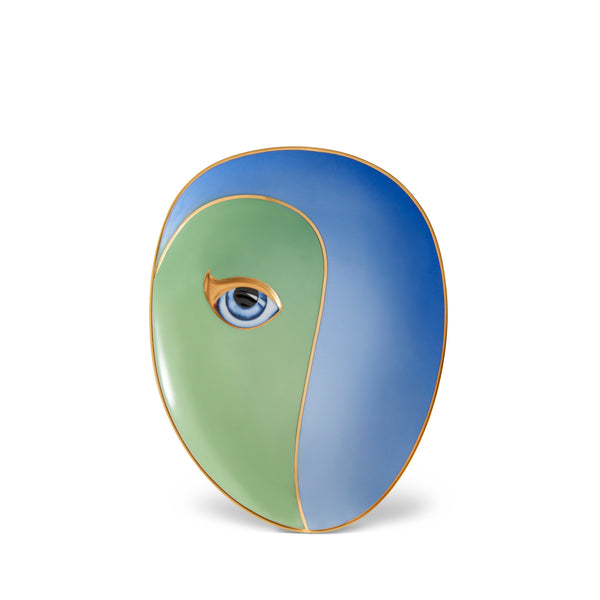 Green and Blue Lito Vide Poche - Bold Eye Symbolizing Protection and Awareness