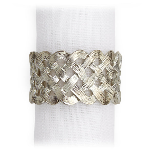 Braid Napkin Jewels in Platinum - Hand-Crafted with Brilliant Workmanship - Indulgent and Luxurious Jewels