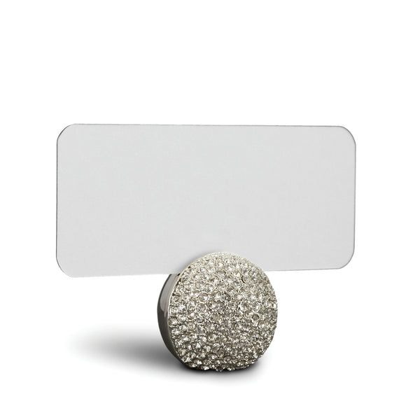 Pave Sphere Place Card Holders in Platinum - Modern and Refined with Hand-Crafted Workmanship and Adorned with Intricate & Elegant Details