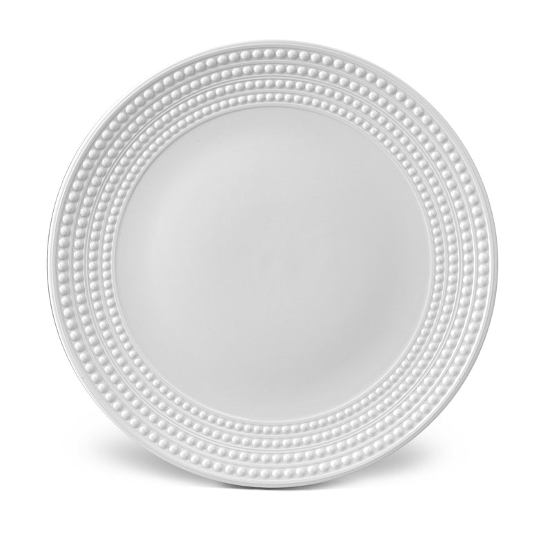Perlée Round Platter in White - Timeless and Sophisticated Dinnerware Crafted from Limoges Porcelain and Infused with Detailed Craftsmanship