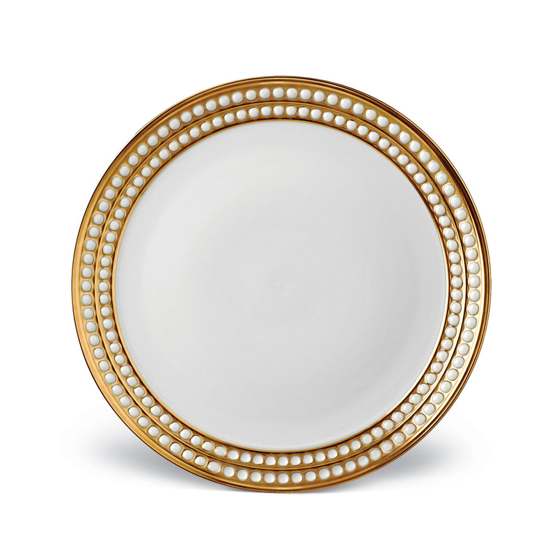 Perlée Dinner Plate in Gold - Timeless and Sophisticated Dinnerware Crafted from Limoges Porcelain and Infused with Detailed Craftsmanship