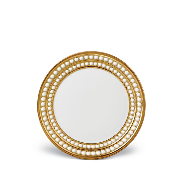 Perlée Bread and Butter Plate in Gold - Timeless and Sophisticated Dinnerware Crafted from Limoges Porcelain