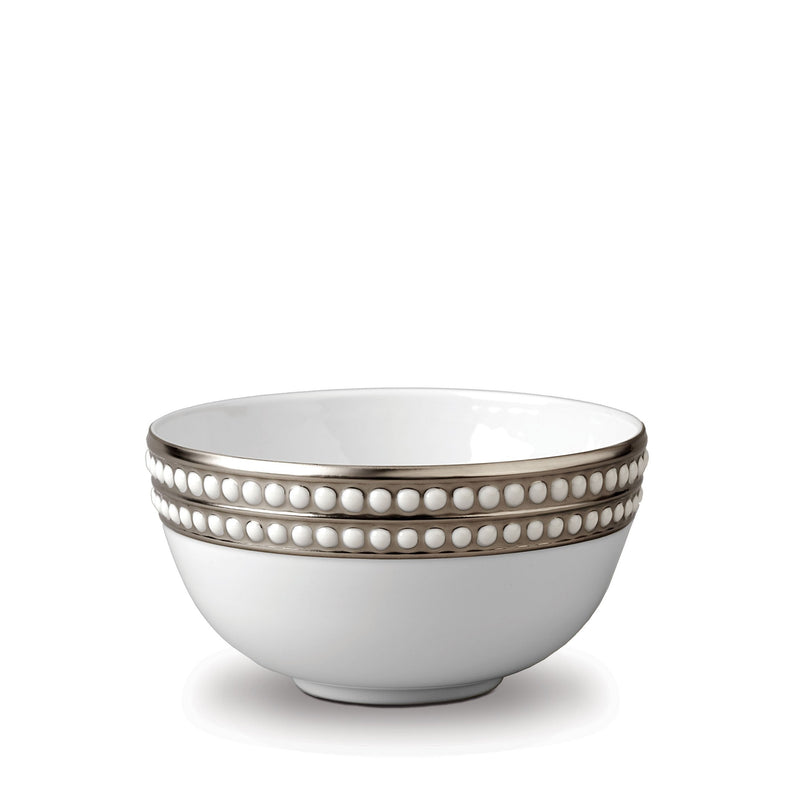 Perlée Cereal Bowl in Platinum - Timeless and Sophisticated Dinnerware Crafted from Limoges Porcelain