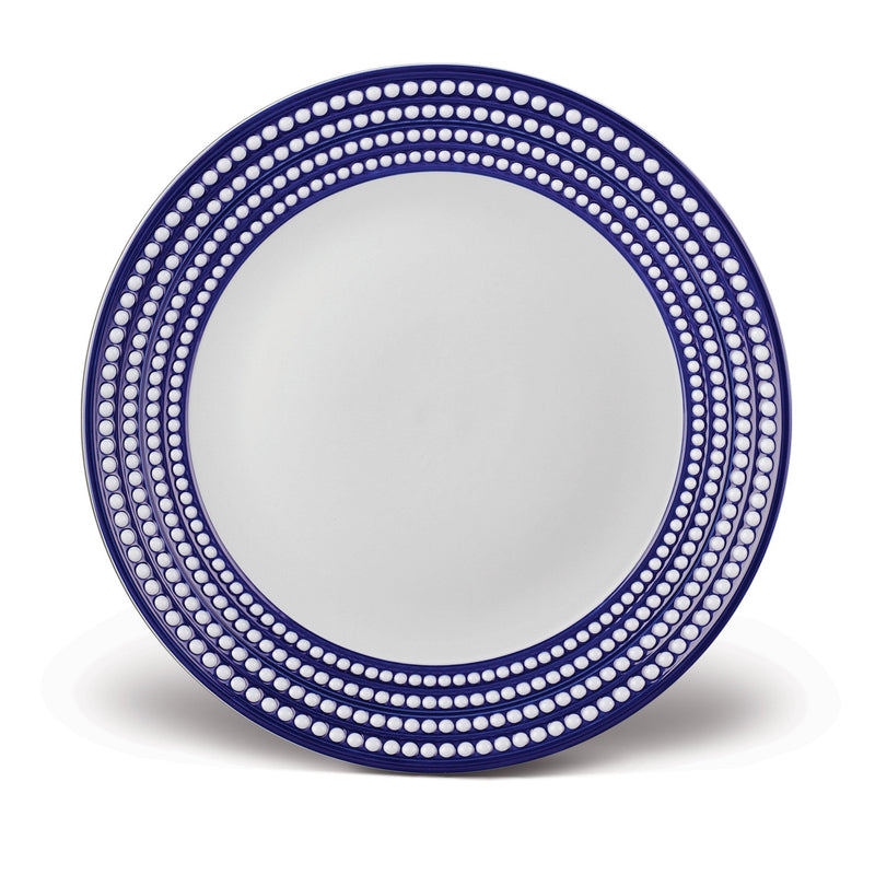 Perlée Round Platter in Bleu - Timeless and Sophisticated Dinnerware Crafted from Limoges Porcelain and Infused with Detailed Craftsmanship