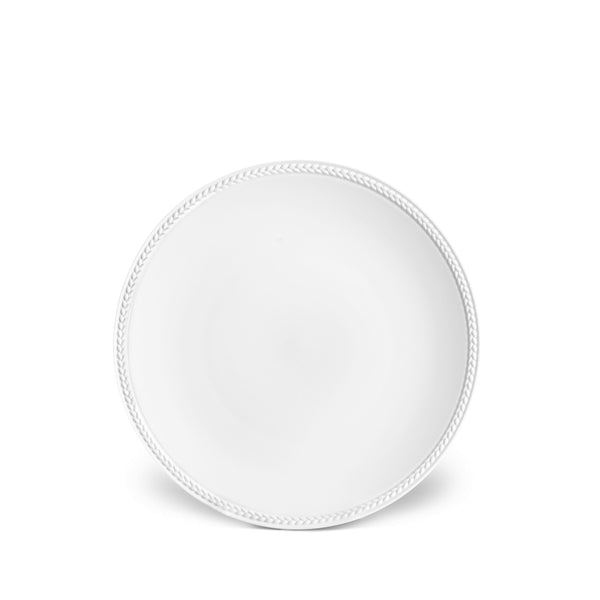 Soie Tressée Dessert Plate in White - Classic Yet Modern Design Made of Limoges Porcelain Creates a Contemporary Look on an Ancient Shape