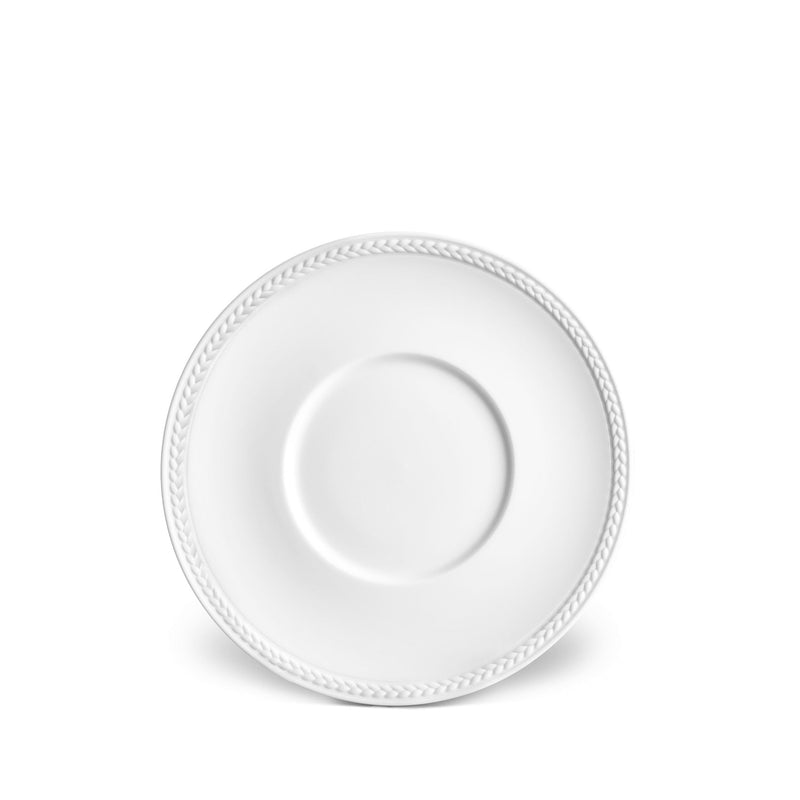 Soie Tressée Saucer in White - Classic Yet Modern Design Made of Limoges Porcelain Creates a Contemporary Look on an Ancient Shape