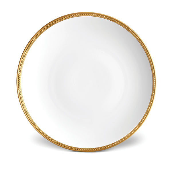 Soie Tressée Charger in Gold - Classic Yet Modern Design Made of Limoges Porcelain Creates a Contemporary Look on an Ancient Shape