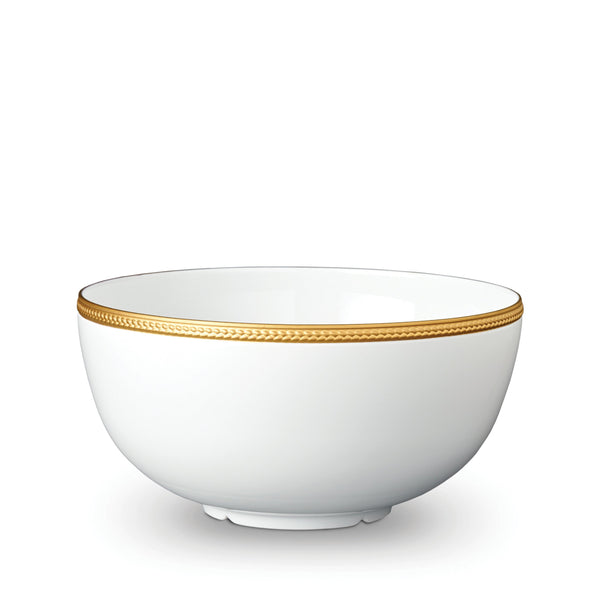 Large Soie Tressée Bowl in Gold - Classic Yet Modern Design Made of Limoges Porcelain Creates a Contemporary Look on an Ancient Shape