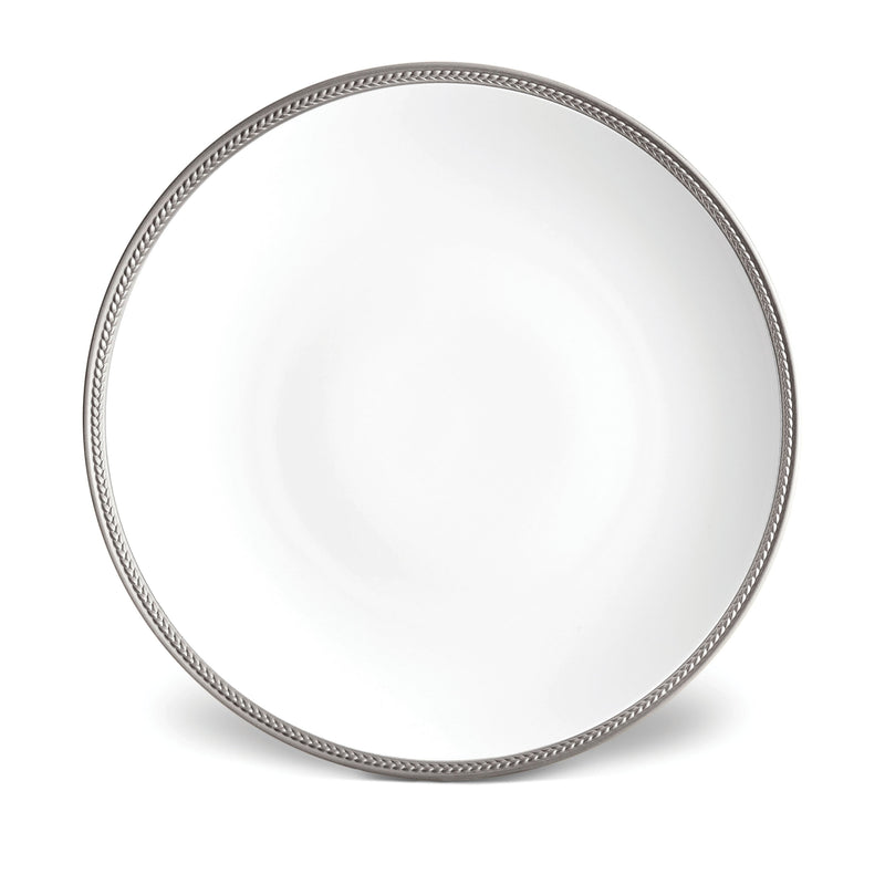 Soie Tressée Charger in Platinum - Classic Yet Modern Design Made of Limoges Porcelain Creates a Contemporary Look on an Ancient Shape