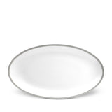 Large Soie Tressée Oval Platter in Platinum - Classic Yet Modern Design Made of Limoges Porcelain Creates a Contemporary Look on an Ancient Shape