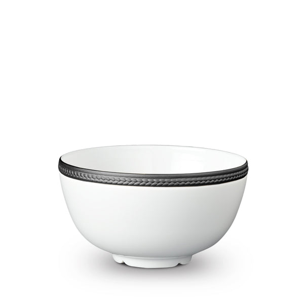 Medium Soie Tressée Cereal Bowl in Black - Classic Yet Modern Design Made of Limoges Porcelain Creates a Contemporary Look on an Ancient Shape