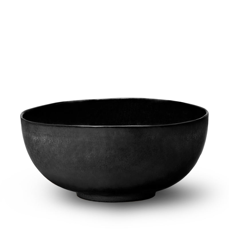 Large Terra Salad and Ramen Bowl in Iron by L'OBJET - Hand-Crafted from Porcelain and Glazed Meticulously - Organic Shape