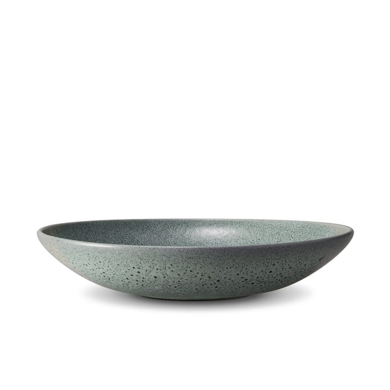 Large Terra Coupe Bowl in Seafoam by L'OBJET - Hand-Crafted from Porcelain and Glazed Meticulously - Organic Shape