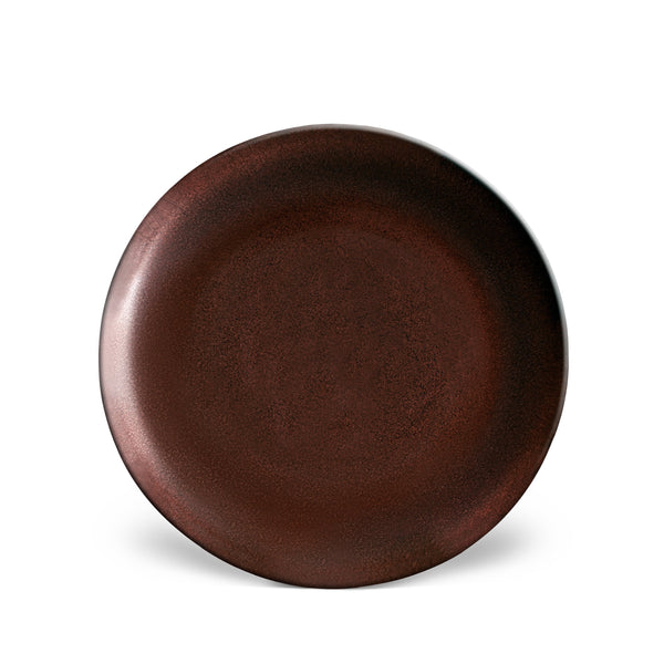 Terra Dinner Plate in Wine by L'OBJET - Hand-Crafted from Porcelain and Glazed Meticulously - Organic Shape