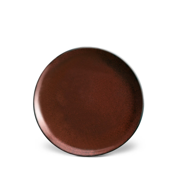 Terra Dessert Plate in Wine by L'OBJET - Hand-Crafted from Porcelain and Glazed Meticulously - Organic Shape