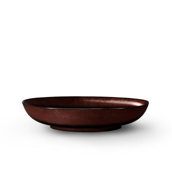 Medium Terra Coupe Bowl in Wine by L'OBJET - Hand-Crafted from Porcelain and Glazed Meticulously - Organic Shape
