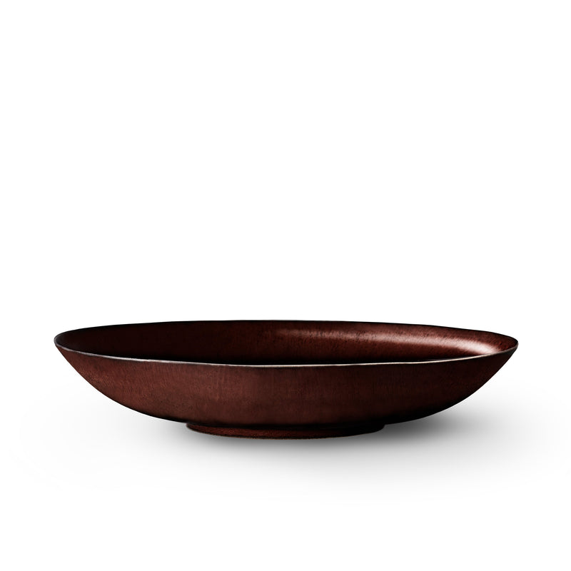 Large Terra Coupe Bowl in Wine by L'OBJET - Hand-Crafted from Porcelain and Glazed Meticulously - Organic Shape