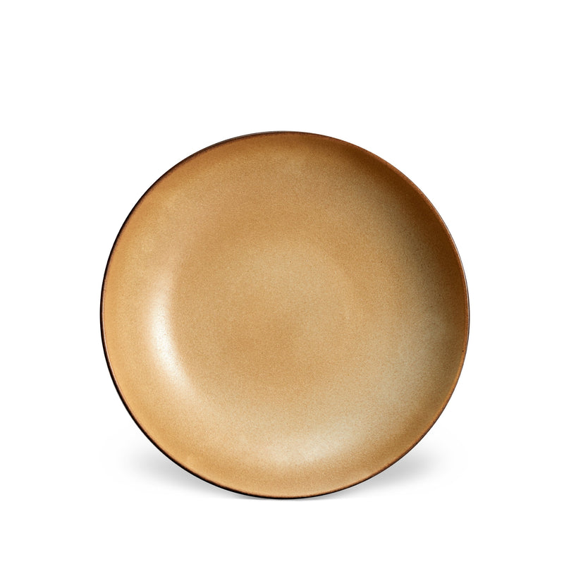 Terra Soup Plate in Leather by L'OBJET - Hand-Crafted from Porcelain and Glazed Meticulously - Organic Shape