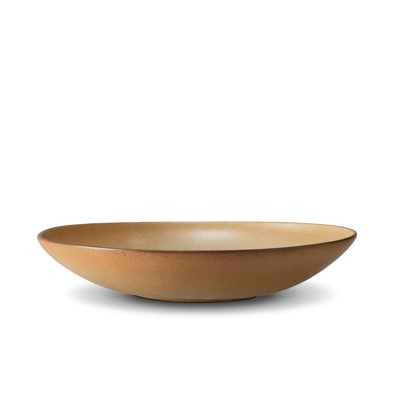 Large Terra Coupe Bowl in Leather by L'OBJET - Hand-Crafted from Porcelain and Glazed Meticulously - Organic Shape