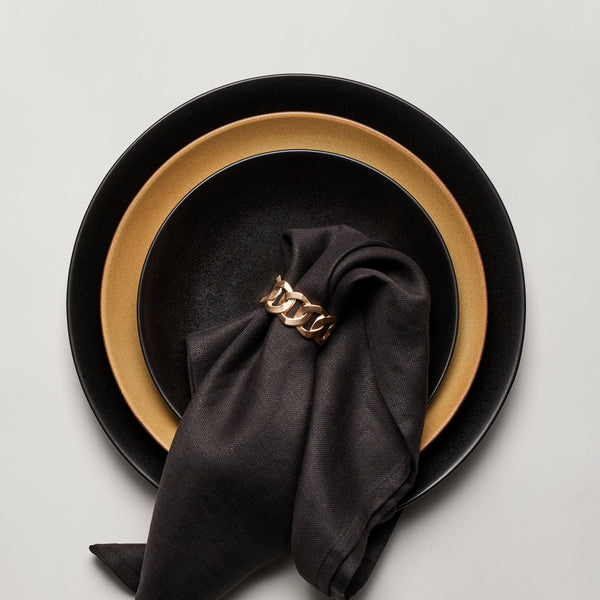 Linen Sateen Napkins - Black (Set of 4)