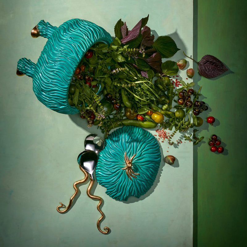 Green Fox Salad Monster Serving Bowl from L'OBJET Haas Brothers Dining Collection 