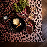 Linen Sateen Leopard Tablecloth - Pink