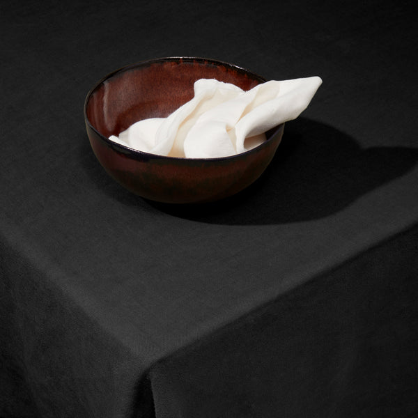 Linen Sateen Tablecloth - Black