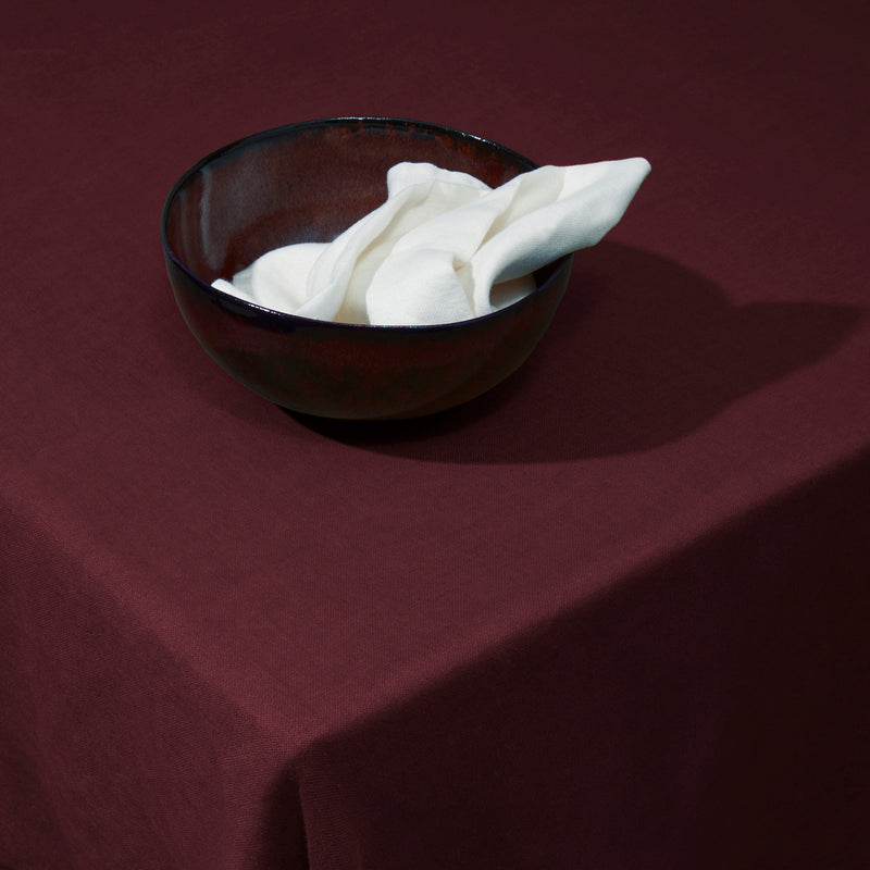 Linen Sateen Tablecloth - Wine