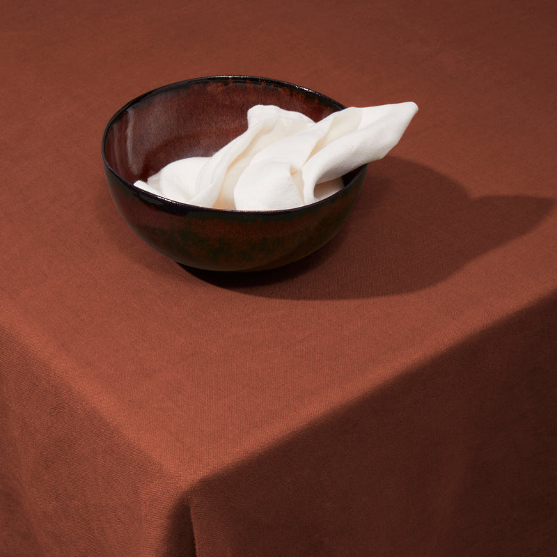 Linen Sateen Tablecloth - Brick