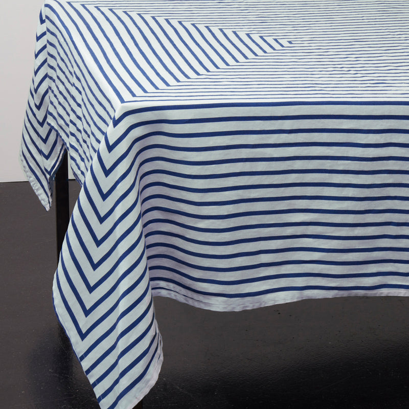Linen Sateen Concorde Tablecloth - Blue