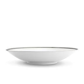 Large Soie Tressée Coupe Bowl in Platinum - Classic Yet Modern Design Made of Limoges Porcelain Creates a Contemporary Look on an Ancient Shape